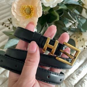 Black Belt with Gold Buckle